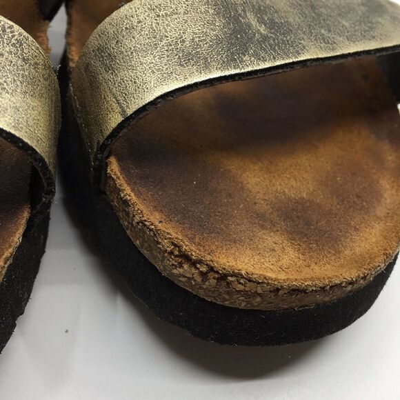 Naot Kayla Sandal Gold Leather Three Strap Adjustable Comfort Shoes US 8 - Picture 12 of 14